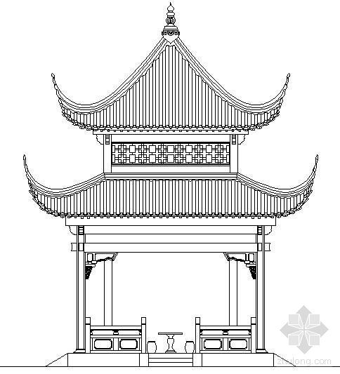中式古建节点详图资料下载-古建重檐四方亭节点详图