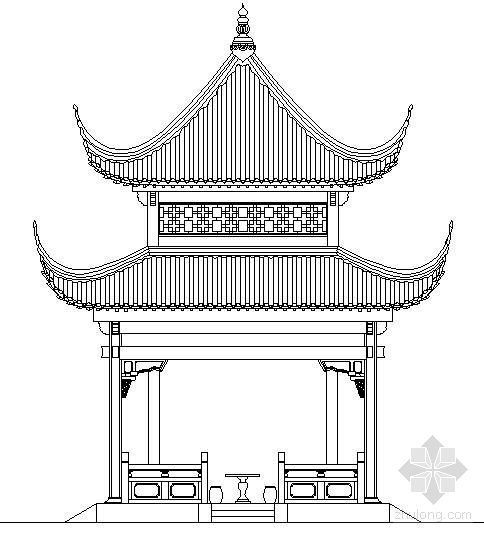 重檐八角亭基础图资料下载-古建重檐四方亭节点详图