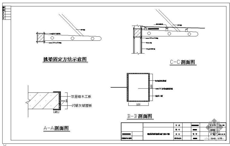 某钢结构雨棚玻璃门施工详图_3