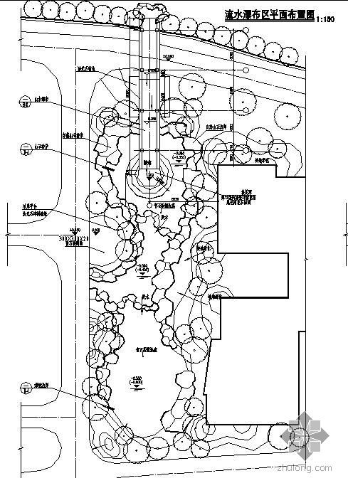 假山瀑布施工图设计方案资料下载-某小区瀑布施工详图