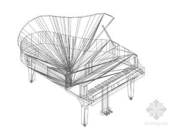 屋面精细化施工工艺三维图资料下载-钢琴三维图块Ⅱ
