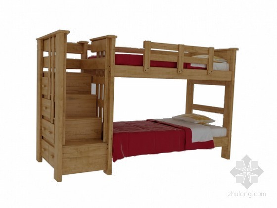 儿童床cad模型资料下载-双层儿童床