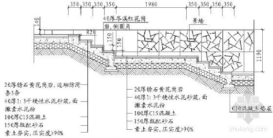 台阶剖面大样资料下载-阶梯剖面大样