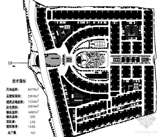 临街住宅小区总图方案资料下载-某8.5公顷低层住宅小区规划总图