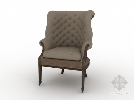 单人椅3d模型资料下载-欧式单人椅3d模型下载
