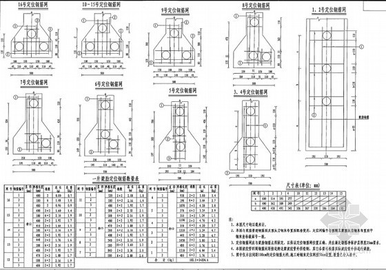 [浙江]10种不同跨径先简支后结构连续装配式预应力连续T梁通用图316张-T梁预应力钢束定位钢筋布置图 