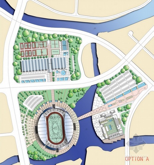 山东莱芜体育中心规划资料下载-某市体育中心规划及建筑方案文本