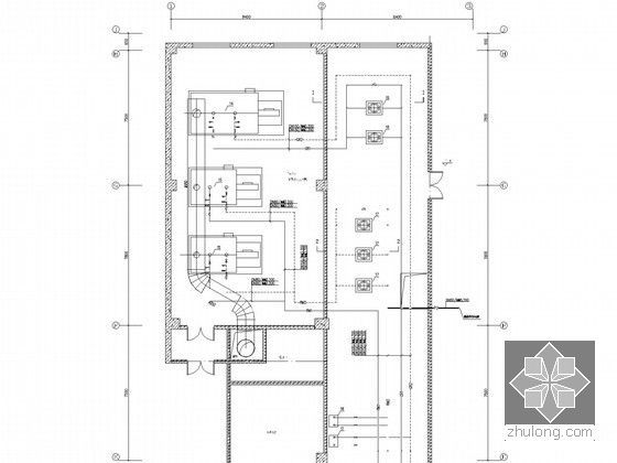[山西]五星酒店暖通空调设计全套施工图纸(冷热源机房)-锅炉房平面图