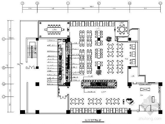餐饮平面布置图资料下载-西餐明档区平面布置图