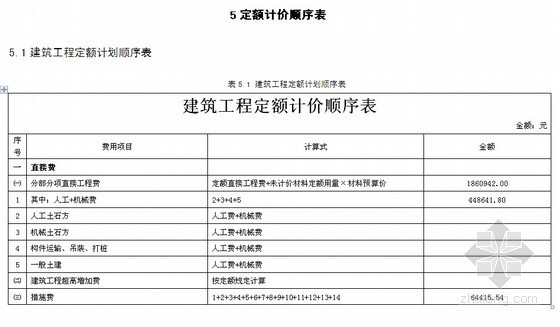 [毕业设计]贵州6层学生公寓楼建筑工程预算书（附图纸及施组147页）-定额计价顺序表 