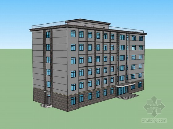 六层钢筋混凝土办公楼资料下载-六层办公楼sketchup模型下载