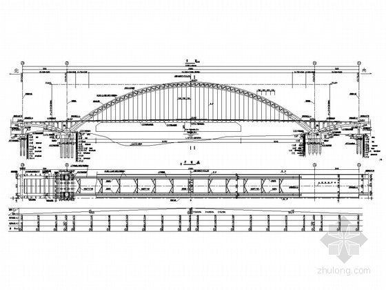 128m系杆混凝土拱资料下载-50+280+50m中承式钢管混凝土系杆拱桥设计图（50张）