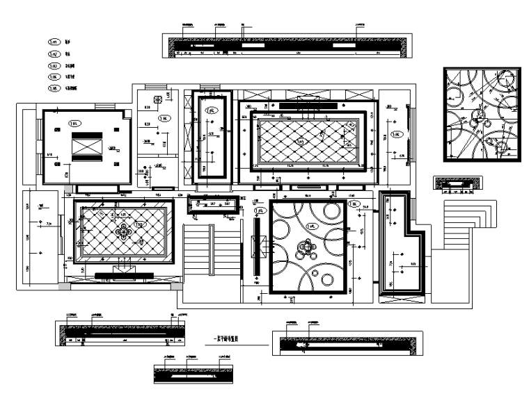 [江苏]新古典主义500平米联体别墅设计施工图（附效果图）-平面布置图