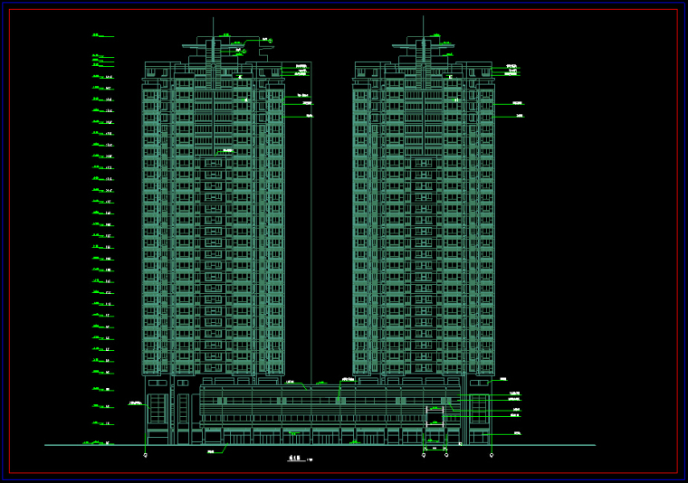 高层商住楼方案cad资料下载-某高层商住楼建筑设计方案（CAD文件）