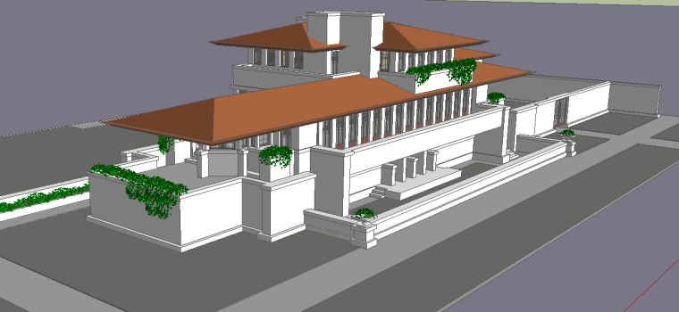 建筑大师作品分析案例资料下载-建筑大师赖特的20个sketchup模型