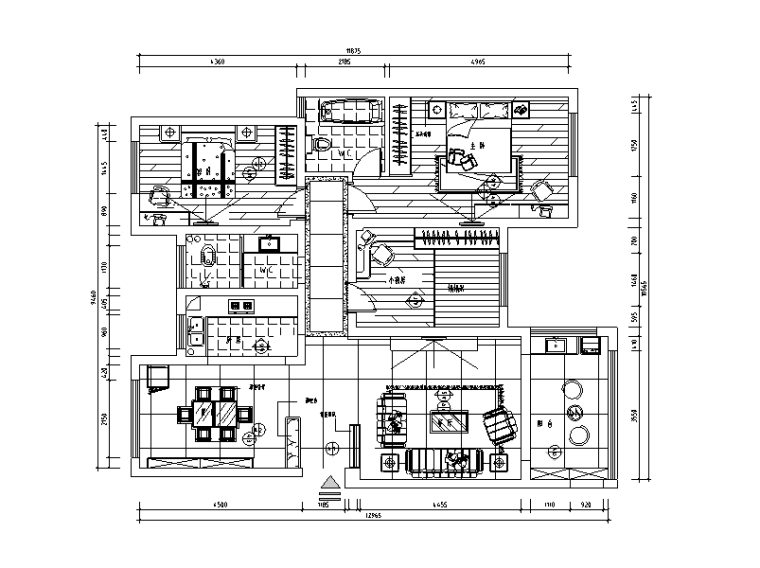 简约风住宅设计资料下载-现代简约风住宅设计施工图（附效果图）