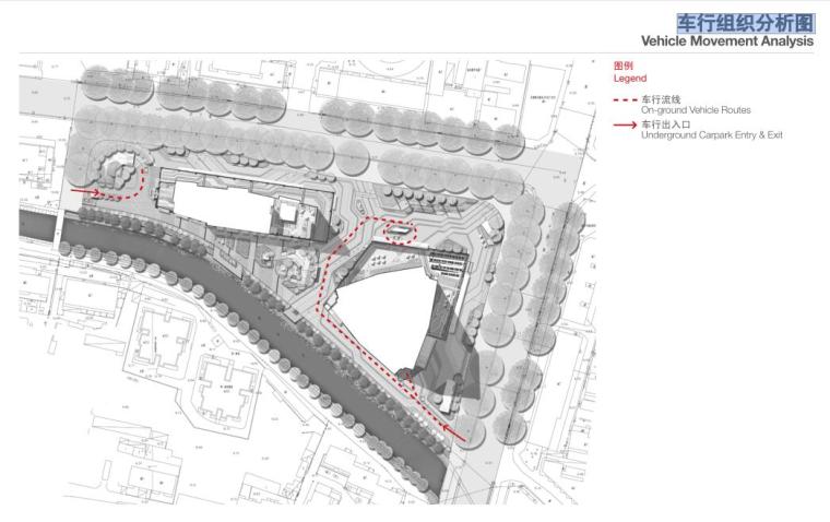 [江苏]通亚置业南京财富中心景观设计文本.（PDF+63页）-车行组织分析图