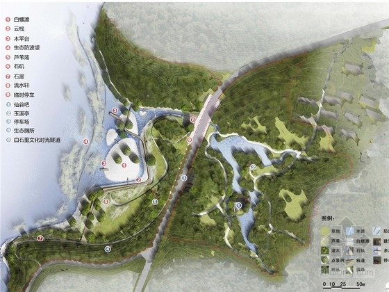 景观观赏亭资料下载-[江苏]生态观赏及旅游度假滨湖公园景观规划设计方案