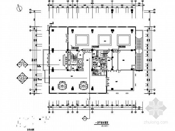 科技办公楼施工图资料下载-[淮安]教育科技一体化基地现代办公楼装修施工图（含水电图）