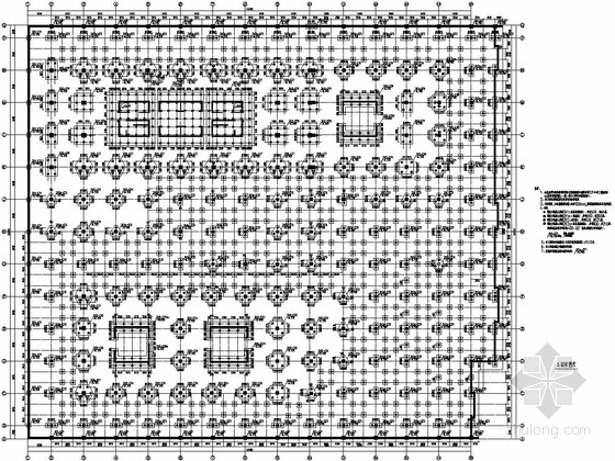 [深圳]ABC三座框架剪力墙结构高层办公楼结构施工图（29万平）-基础布置图 