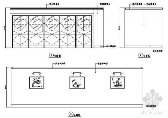 工作室立面图CAD资料下载-棋牌室立面图