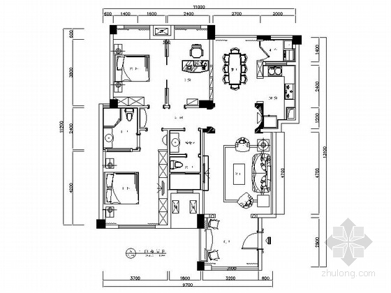 40平样板房资料下载-独家设计现代新古典风格三居室样板间装修图（含效果）