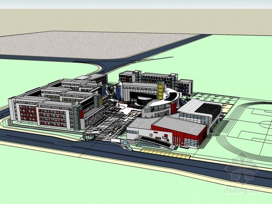 中学SketchUp模型资料下载-中学规划SketchUp模型下载