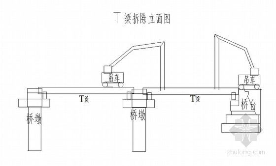 危桥梁板拆除加固施工方案（19页）-T梁拆除立面图 