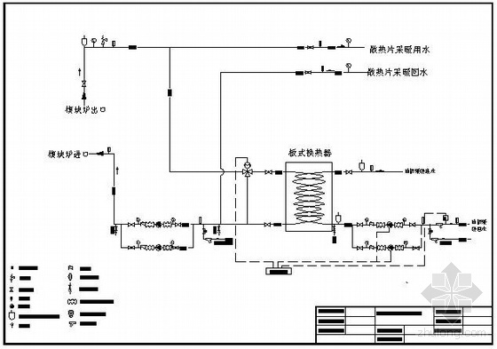 采暖系统图CAD资料下载-地板采暖和散热片组合系统图