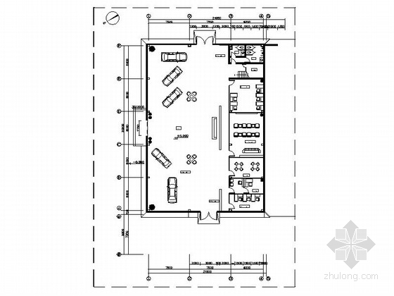 汽车展示空间设计资料下载-[沈阳]世界专业汽车生产商之一4S店展厅设计施工图（含水暖图）