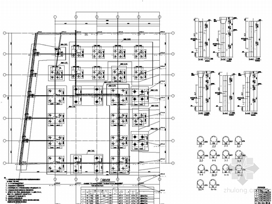 [浙江]地上二层钢网壳屋盖结构办公楼结构施工图（2015年06月出图）-C楼桩位布置图