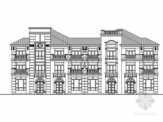 独栋排屋设计资料下载-[浙江]3层325平西班牙风格联排别墅建筑设计施工图