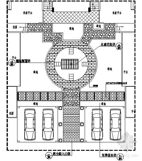 四合院园林施工图资料下载-重庆别墅区17#四合院内庭景观施工图