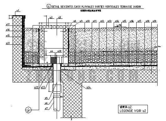 雨水落水管节点详图资料下载-花园露台雨水落水管详图