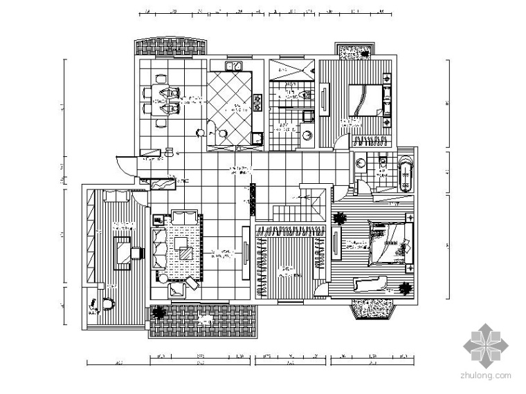 住宅室内装修施工图cad资料下载-某复式室内装修施工图