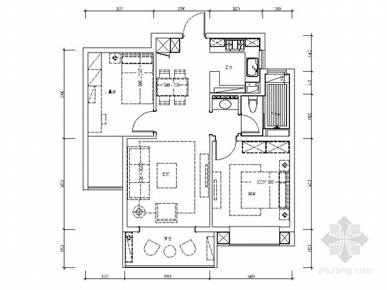 小居室室内详图资料下载-[原创]杭州清新小居室样板房室内施工图