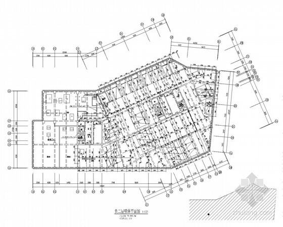 [重庆]高层住宅楼给排消防施工图 （气体灭火系统）-喷淋平面图 