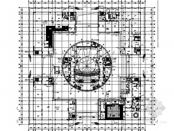 [河北]半圆形市级民族宫建筑设计施工图（图纸精细 推荐下载）-半圆形市级民族宫建筑设计平面图