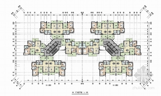 [广州]现代风格住宅区规划及单体方案文本-住宅区平面图