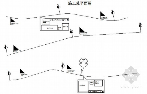 [云南]市政道路改建工程施工组织设计（盖板涵 桥梁）-施工总平面图 