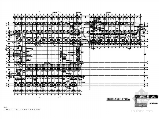 [浙江]现代风格高等院校学生宿舍楼建筑施工图（6层 24.4米）-现代风格高等院校学生宿舍楼建筑平面图