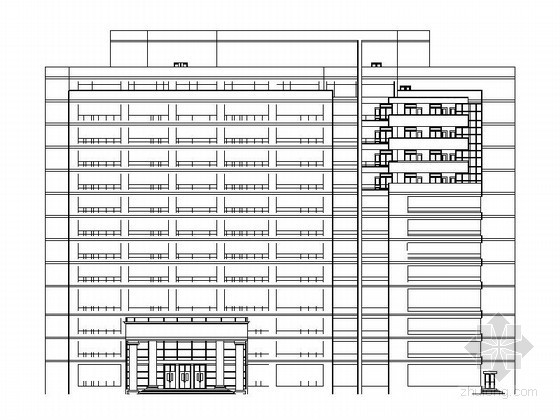 住院部建筑平面设计资料下载-某武警医院十三层住院部建筑扩初图