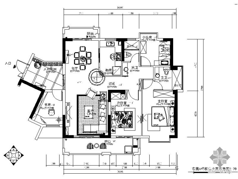 住宅窗台大样图资料下载-[东莞]某四居样板房室内装修图