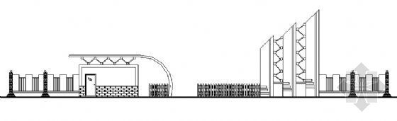 学校景观建筑小品资料下载-某学校大门建筑方案图