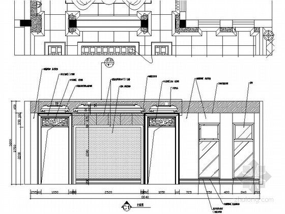 CAD中式室内立面图资料下载-现代中式楼梯间立面图