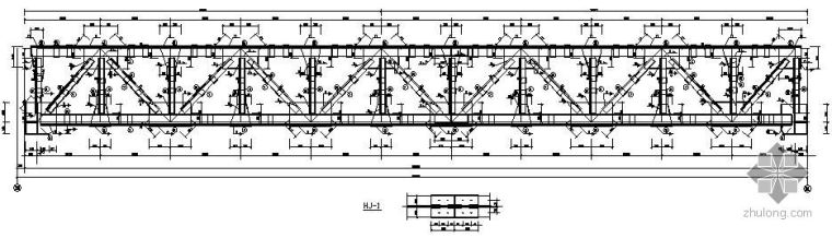皮带通廊施工方案资料下载-某24m皮带通廊桥架节点构造详图