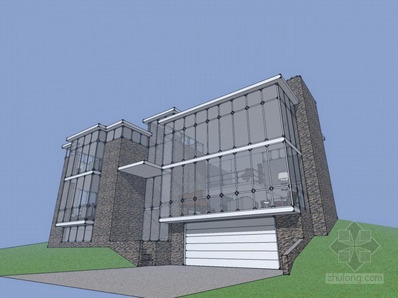 英国汉普斯特德住宅资料下载-密斯凡德罗别墅sketchup模型