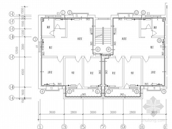 独立式住宅施工图设计资料下载-[江西]住宅小区散热器采暖系统设计施工图（含大样图）