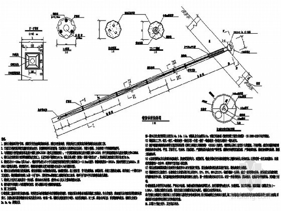 铁路路基支挡结构CAD节点大样图-预应力锚索设计图 