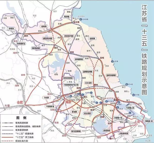 龙潭过江通道资料下载-江苏“三纵四横”铁路主骨架基本形成，到2020年将建成这些项目